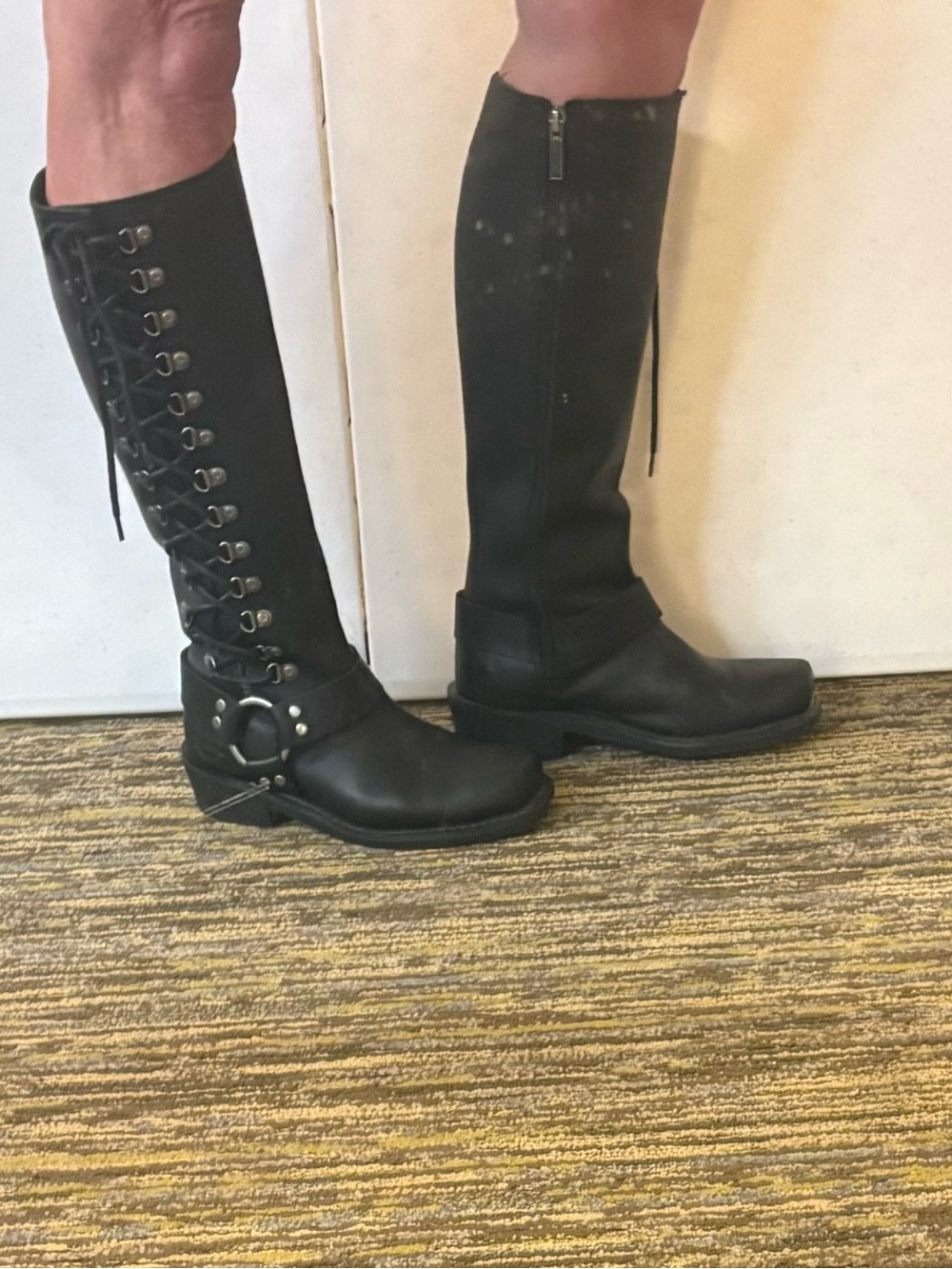 Harley-Davidson Women's Romy Tall Black Leather Lace-Up Boots - Size 7.5 - Picture 2 of 8